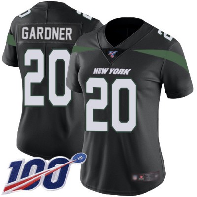 Nike New York Jets #20 Ahmad Sauce Gardner Black Alternate Women's Stitched NFL 100th Season Vapor Limited Jersey